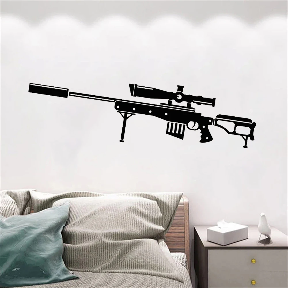 

Gun Stickers Weapon Rifle Muurstickers Posters Removable Vinyl Wall Decals Pegatina Quadro Parede Decoration Gun Murals DW21811