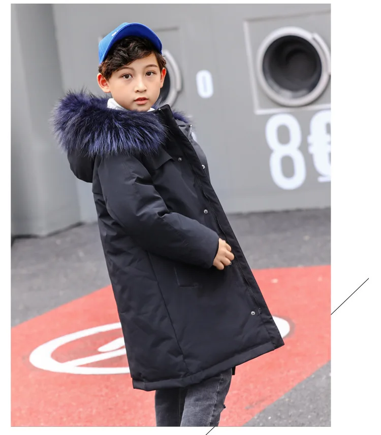 ZQLZ/новая детская зимняя куртка теплое пальто с капюшоном и натуральным мехом