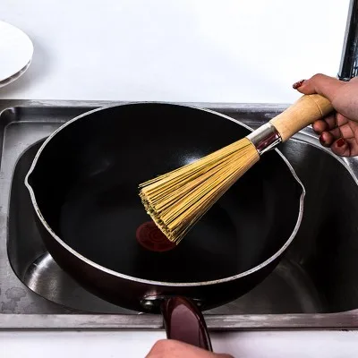 

Bamboo brush Non-stick oil brush wash dishes in addition wooden handle pan brush 25*3cm free shipping