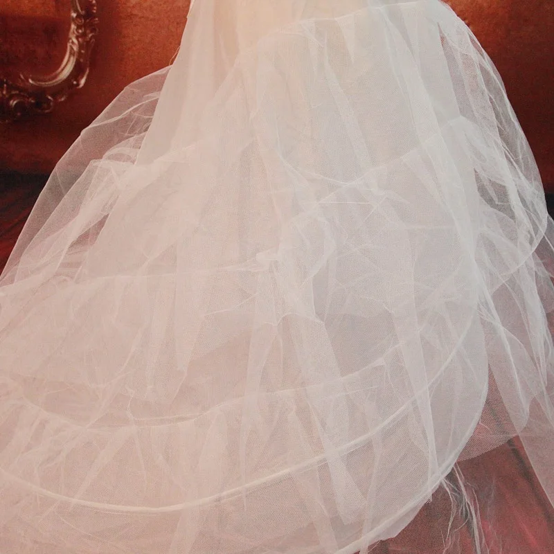 Женское длинное платье невесты белая Двухслойная юбка большого размера Нижняя