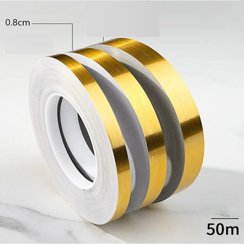 Золотая домашняя наклейка 50 м декоративная плитка зазор лента самоклеящаяся