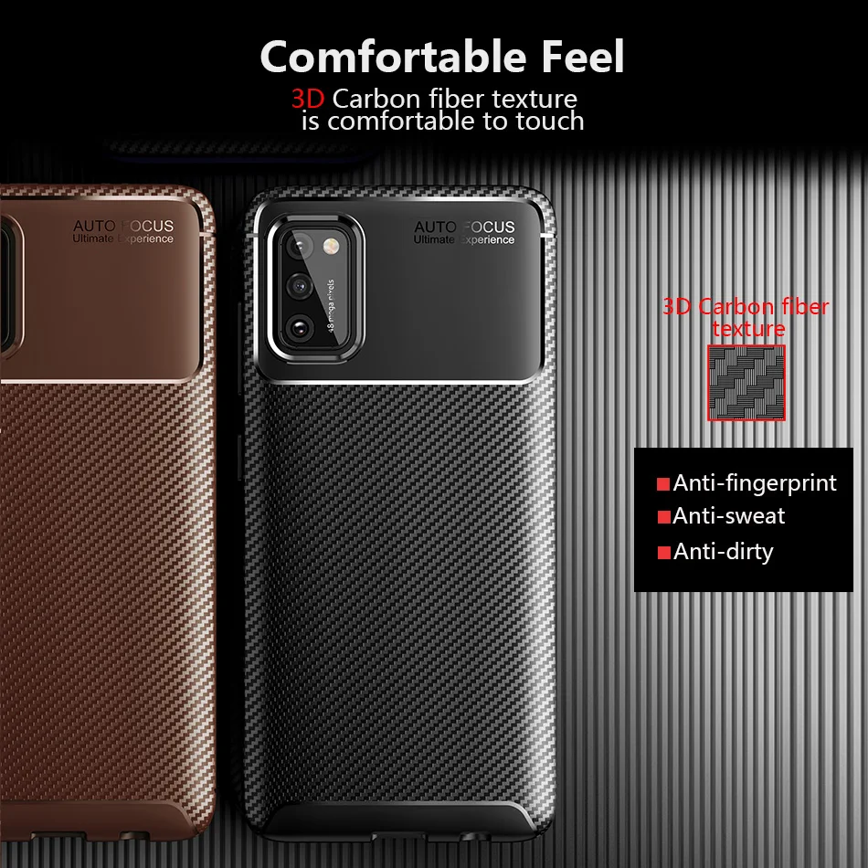

A41 Carbon Fiber Cover For Samsung Galaxy A41 Case Luxury Soft TPU Slim Silicone Back Cover For Samsung Galaxy A41 Phone Case
