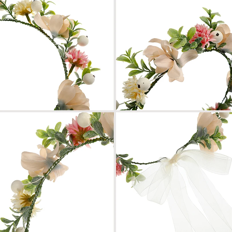 Женский венок для волос LEVAO свадебный невесты королла цветочная корона из ткани в