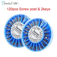 dental screw post 120pcs dental materials for dentist tool dentistry with 2keys