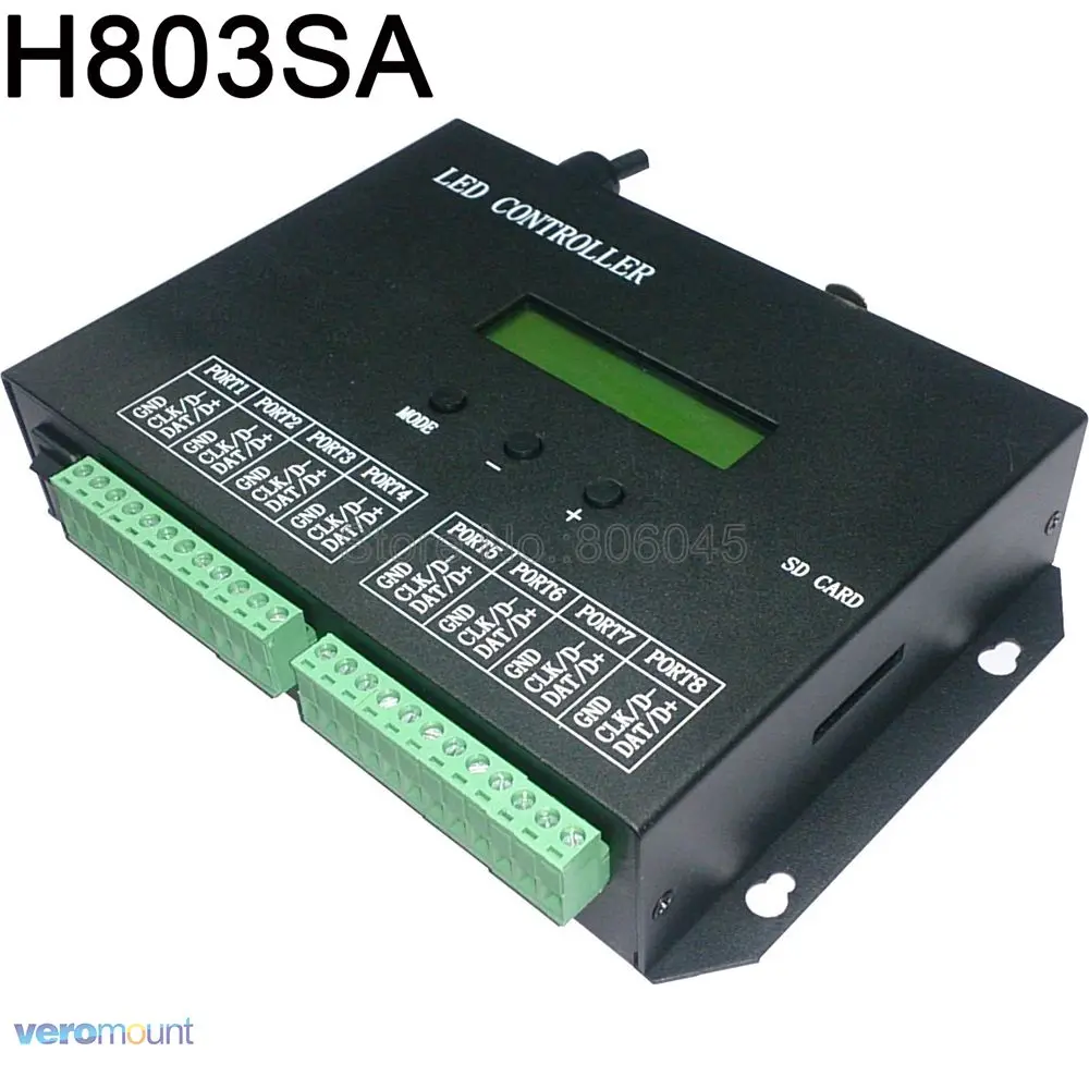 

H803SA Led Programmable Controller PC Software 8192 Pixels Connect to DMX512 Controller 8port Off-line SD Card Controller