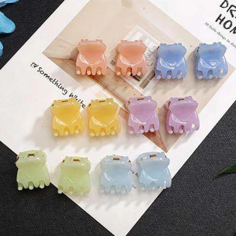 

Newest 12 Pcs Jelly color Plastic Mini Hairpin 6 Claws Hair Clip Clamp for Lady