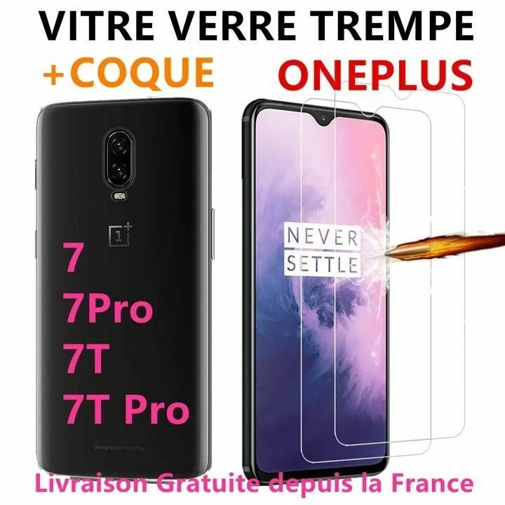 

For OnePlus 7 /7 Pro/7T Pro 1+ Coque De Protection Gel+ Film Verre trempé
