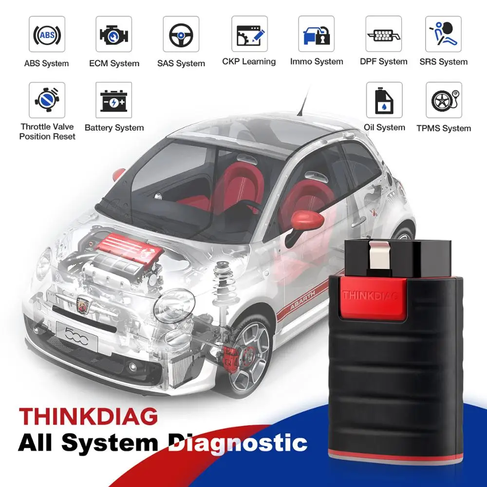 100pc/THINKDIAG full system OBDII Scanner Diagnostic Tool code reader 16 reset service actuation test PK AP200 easydiag golo 3.0 |