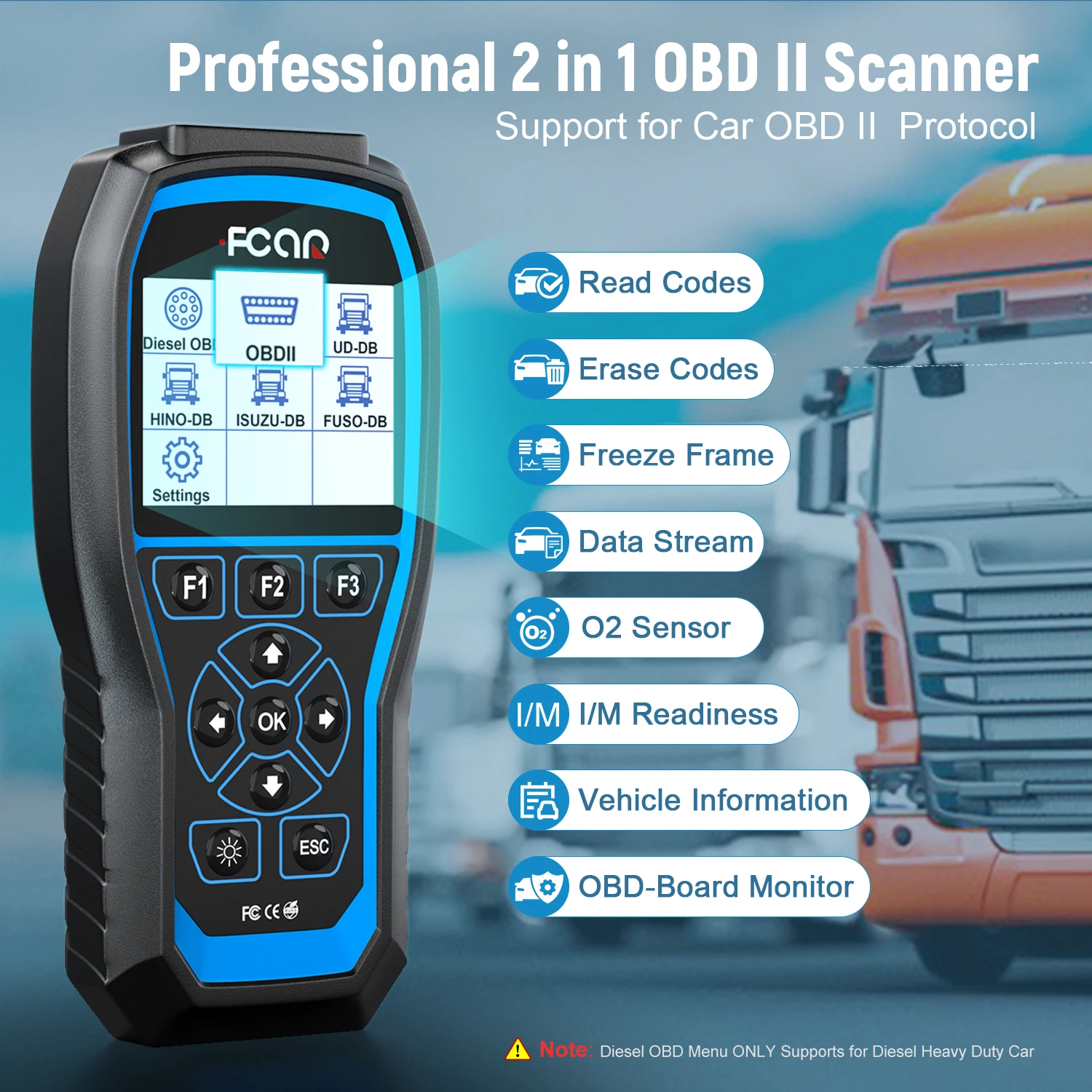 Fcar F506 Pro сверхмощный грузовик OBD2 сканер Профессиональный DPF Сброс масла