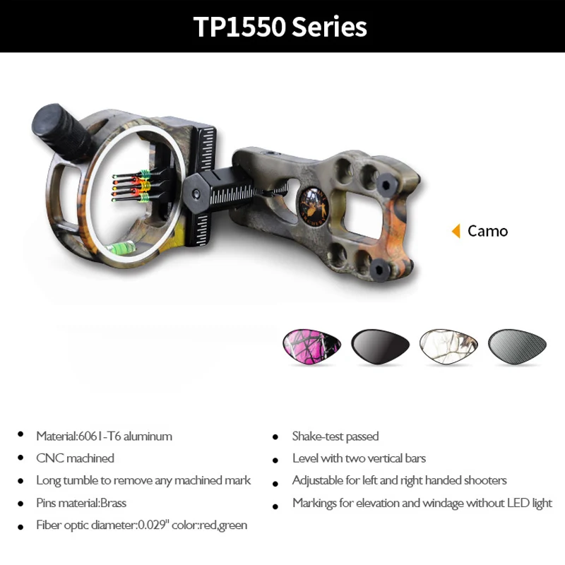 

Topoint TP1550 5 Pin соединение лук зрелище светодиодный светильник 0,029 "волокно латунный штыревой на станке с ЧПУ для стрельбы из лука охота