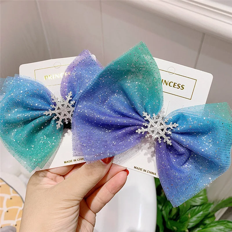 1 шт. аксессуары для волос со снежинками заколки с кристаллами женщин зимние