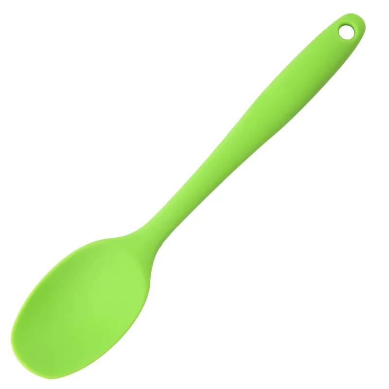 The New Silicone One-Piece Small Spoon Food Supplement Spoon Mini Soup Spoon Household Mixing Spoon Kitchen Baking Tools images - 6