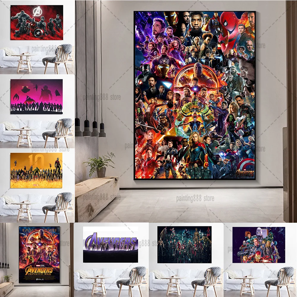 

Marvel Avengers Superheroes Movie Canvas Painting Disney Avengers Superheroes Poster and Prints Wall Art Pictures for Home Decor