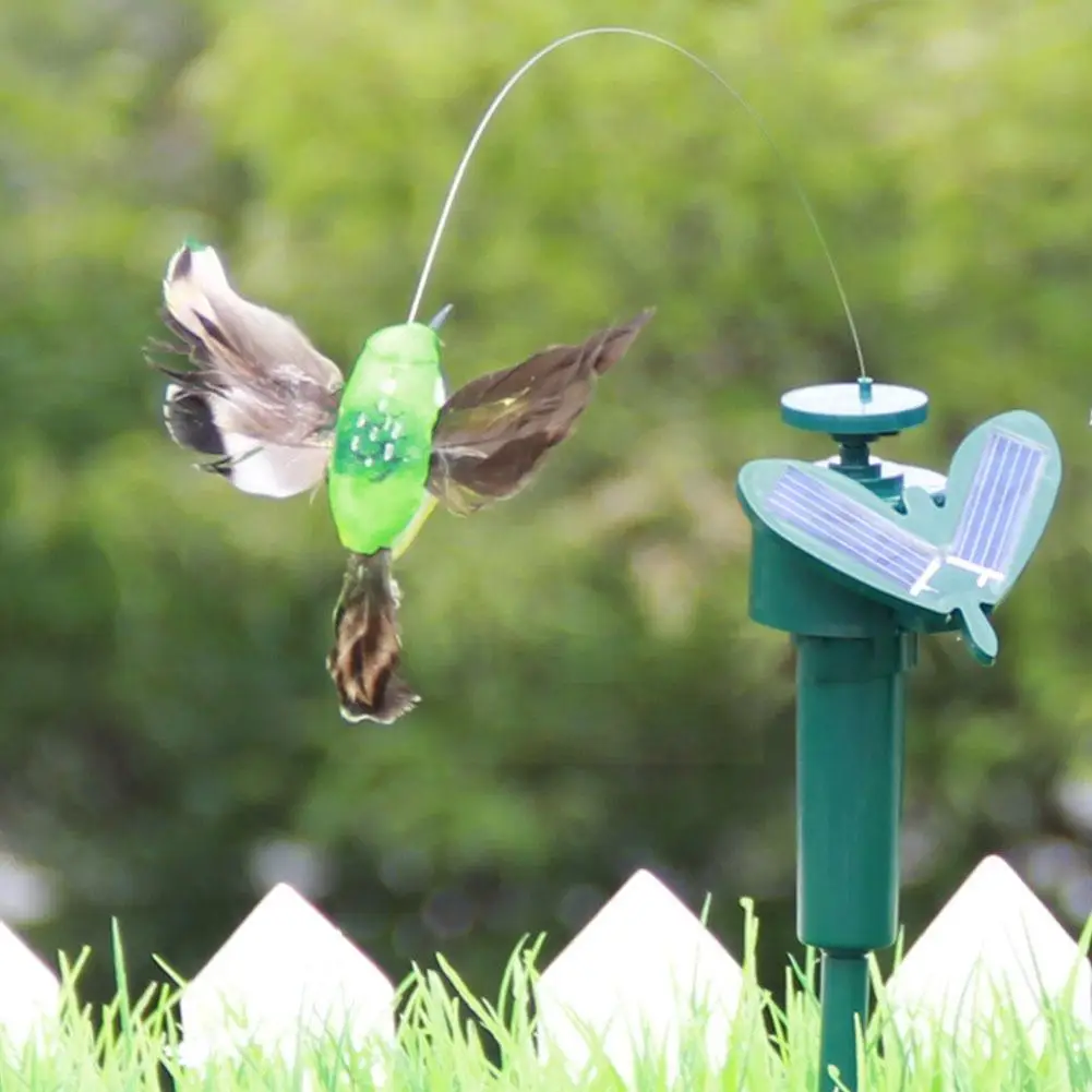 

Creative Solar Auto Flying Hummingbird Artificial Feather Decoration Simulated Indoor Outdoor Birds Garden Ornament Color T2L2