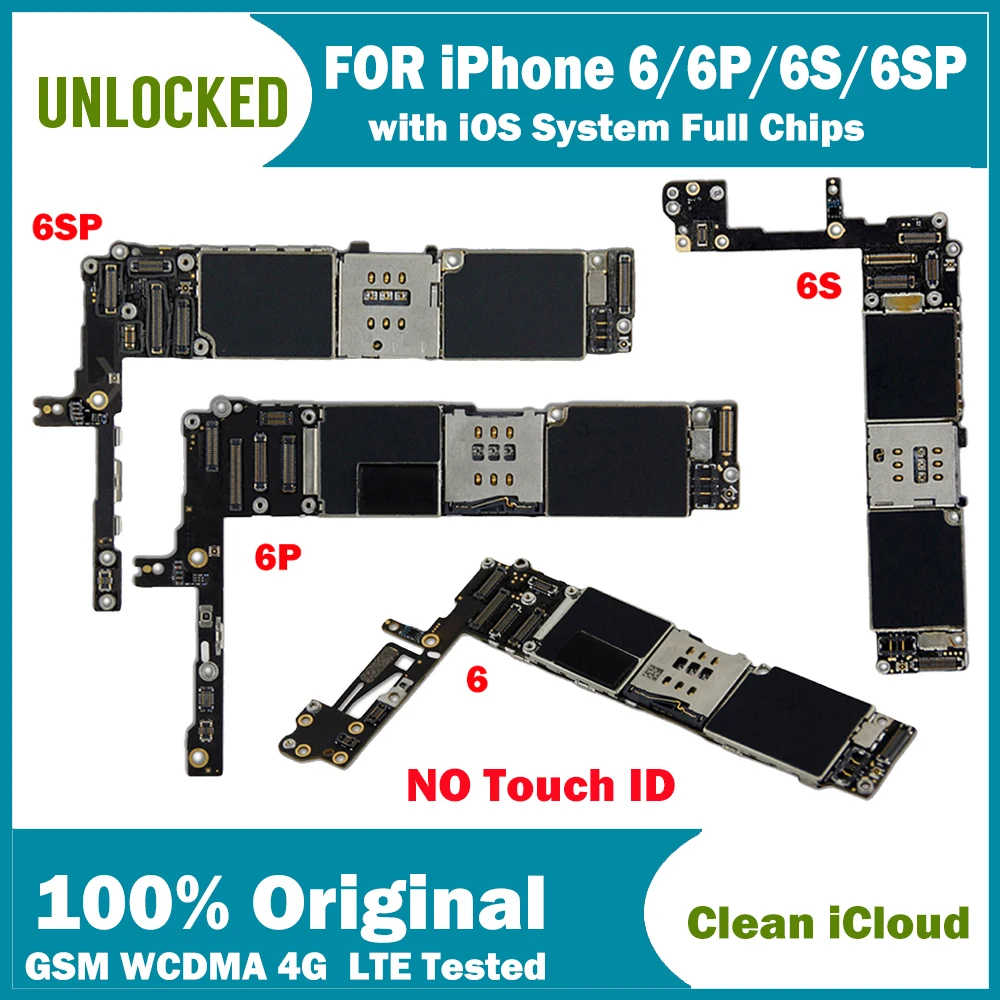 Оригинальная Заводская разблокированная материнская плата для iphone 6 Plus 6S без Touch