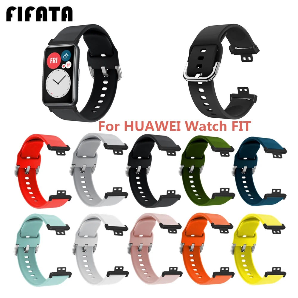 

FIFATA Colorful Silicone Fashion Sport Strap For Huawei Fit Smart Watch Wristband For Huawei Watch Fit Watch Band Accessories