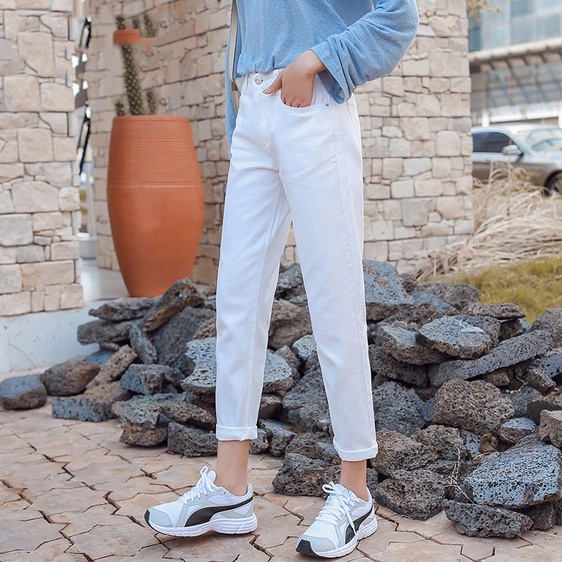 Хлопок белый черный весна 2019 новинка бежевый синий горячая распродажа джинсы для