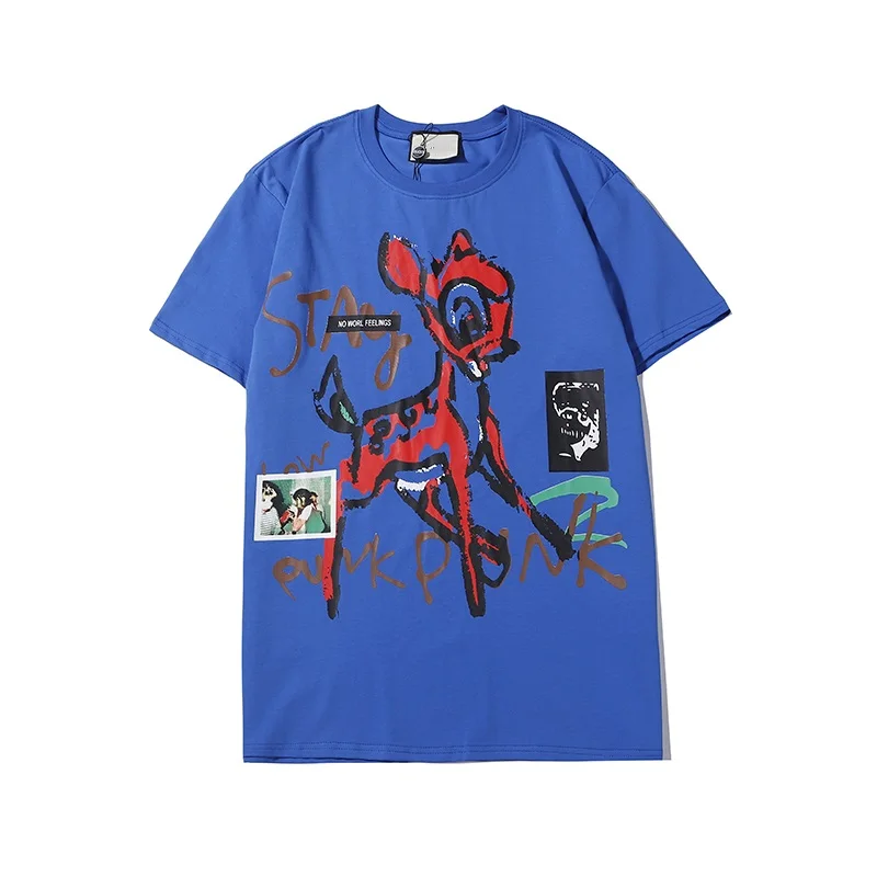 

New designer Summer Men/Women Sika deer t-shirts Casual Short Sleeve luxury T-Shirts Tops Tee Shirt