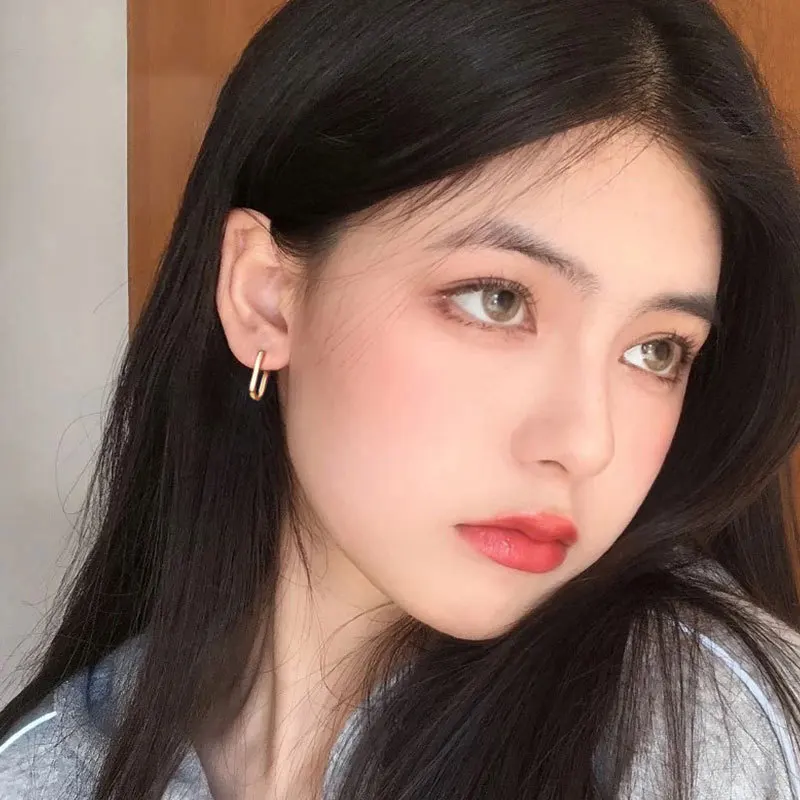 

Aide 925 Sterling Silver Korean New Trendy O-Shape Square Hoop Earrings Temperament Simple Charm Elegant Jewelry Accessories