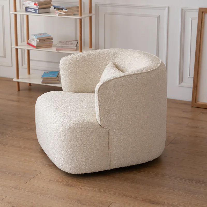 

2021 New Nordic Homestay Mini Lamb Wool Single Sofa INS Style Simple Living Room Furniture Bedroom Sofa Small Living Room Sofa