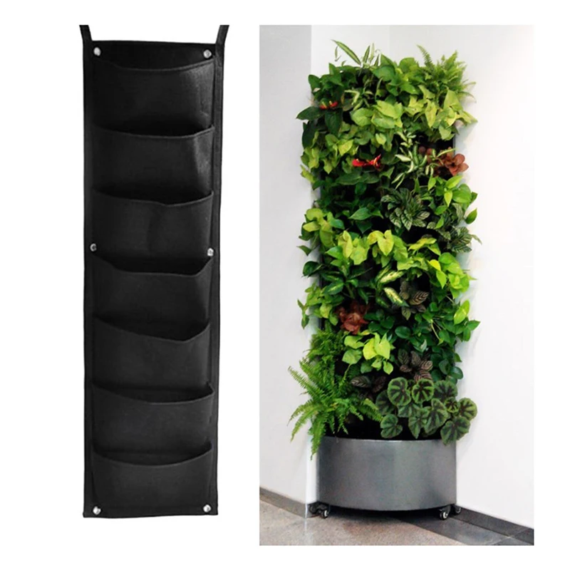 

7 Pocket Vertical Growing Planting Bag Wall Hanging Pocket Pot Garden Planter Planting Bag C44