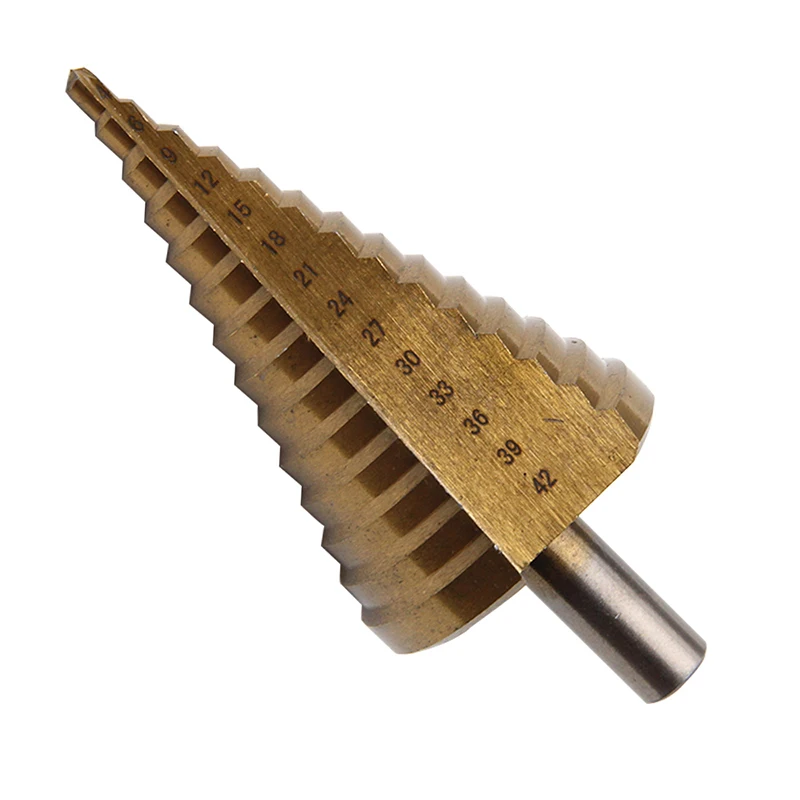 

HSS Step Cone Drill Bit Titanium Hole Cutter High Speed Steel Set 4-42mm