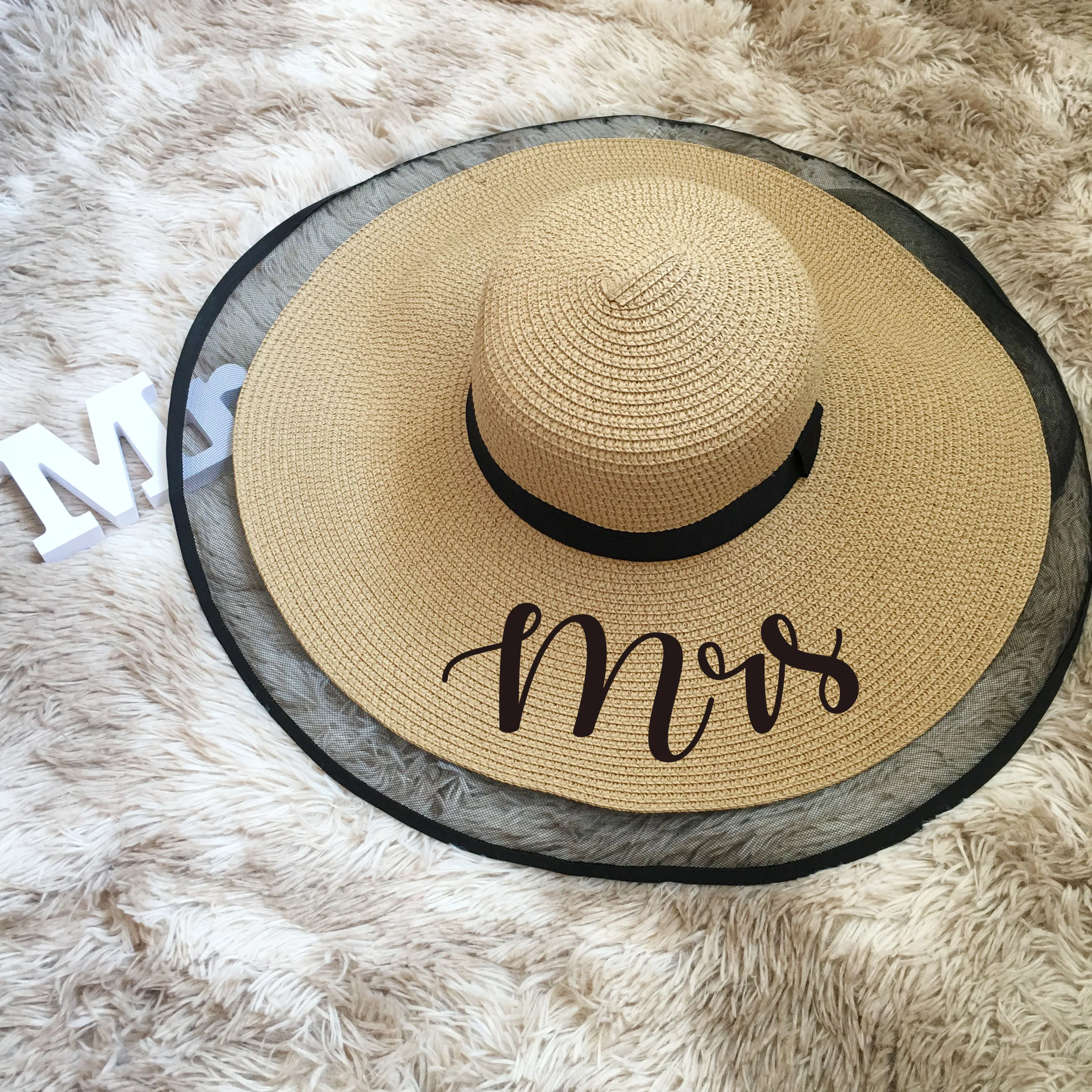 Индивидуальная Складная пляжная шляпа для медового месяца подарок невесты