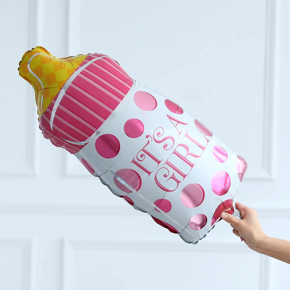 50 шт. для маленьких мальчиков и девочек бутылочки молока розовые синие шарики в