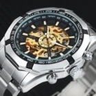 WINNER официальный стимпанк мужские часы лучший бренд класса люкс автоматические механические часы со скелетом полный стальной Ремешок Модные наручные часы