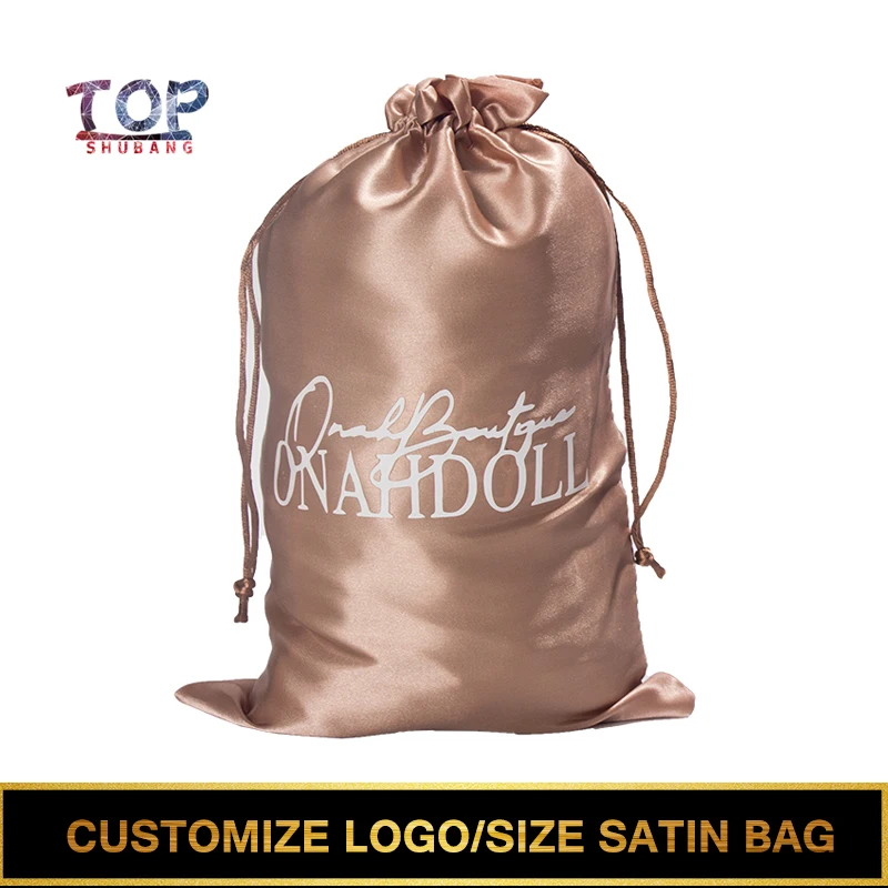 Индивидуальный Логотип Женский мешок для волос парик шелковая сумка женская