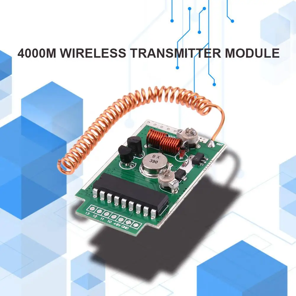 

4000m Transmitter Module Launch Distance RF Remote Kit for PCB Board Receiver for DIY Wireless Product Enthusiasts 49x30x10mm