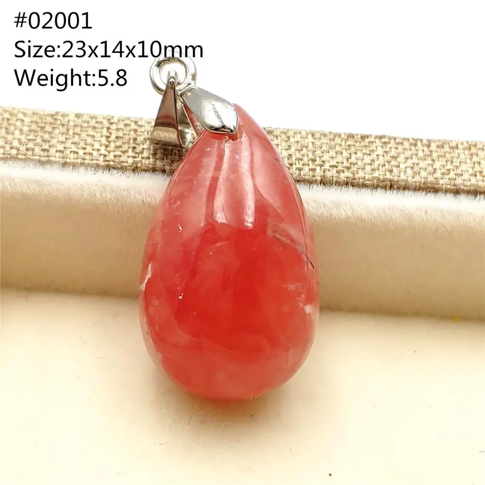 Женская подвеска из натурального розового или красного родохрозита ледяного