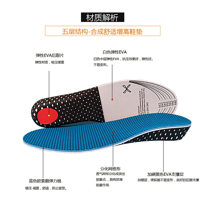 Стельки из пены с эффектом памяти для мужчин и женщин невидимые вставки подъема