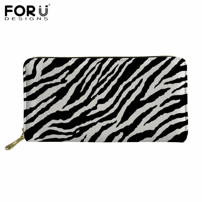 FORUDESIGNS/женская сумка для мобильного телефона Zebra кожаный кошелек в полоску монета