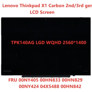 new original for lenovo thinkpad x1 carbon 2nd 3rd gen wqhd 25601440 lcd screen 00hn829 00hn833 00hn842 04x5488 00ny424 00ny405 free global shipping