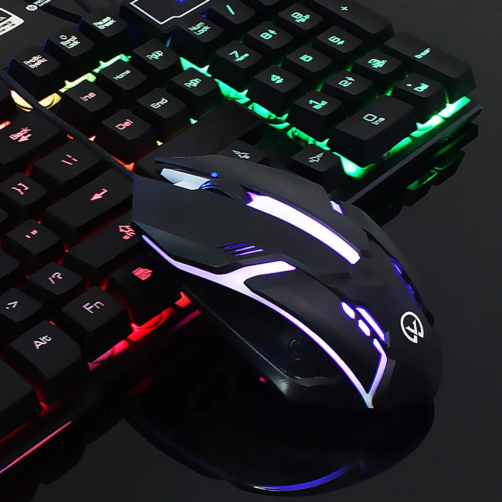 Светодиодная оптическая эргономичная Проводная игровая мышь с подсветкой 3