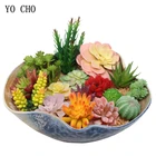 Йо Чо искусственное суккулентное мини бионическое растение в горшке, украшение для дома, искусственный цветок, рамка, магазин, Новогоднее украшение