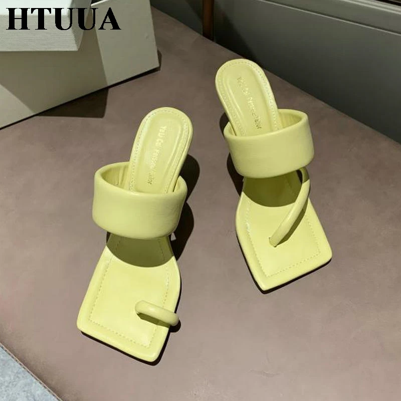 HTUUA/Новинка 2020 года Летние женские шлепанцы Модные прозрачные без задника на
