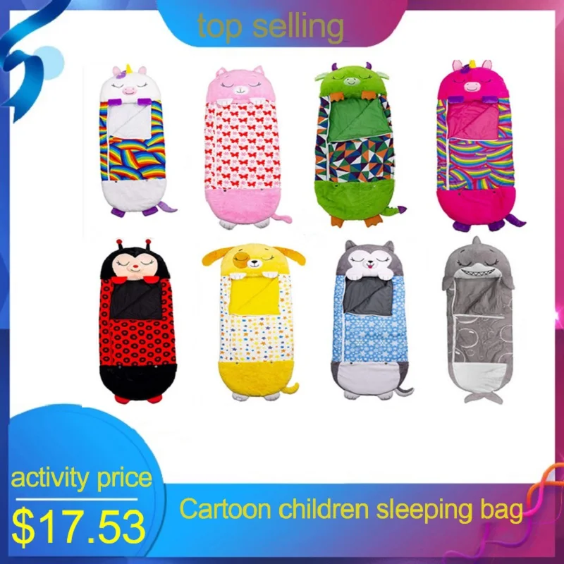 

Children's Cartoon Sleep Sack For Birthday Gift Kids Sleeping Bag Plush Doll Pillow Baby Boys Girls Warm Soft Lazy Sleepsacks