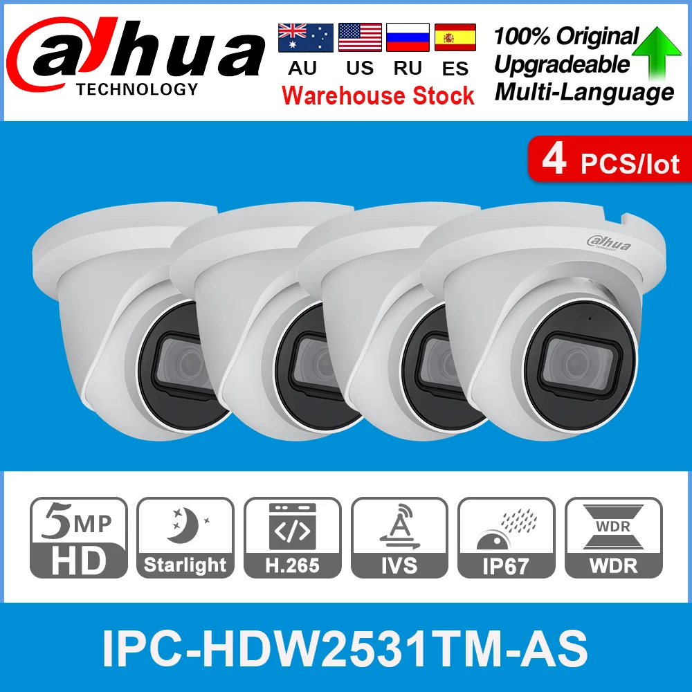 Сетевой видеорегистратор Dahua оригинальный IPC HDW2531TM AS 5MP POE Встроенный микрофон SD
