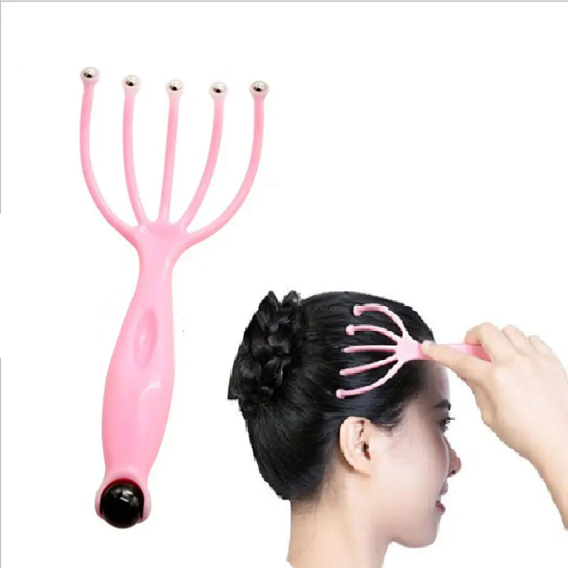 

Массажер для головы с пятью пальцами, массажер для головы, стальная шариковая головка и чесалка для волос, 1 шт.