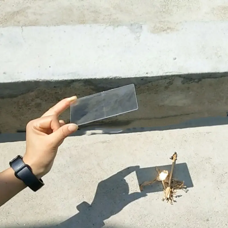 Небольшая прямоугольная оптическая ПММА пластиковая линза Френеля фокусное