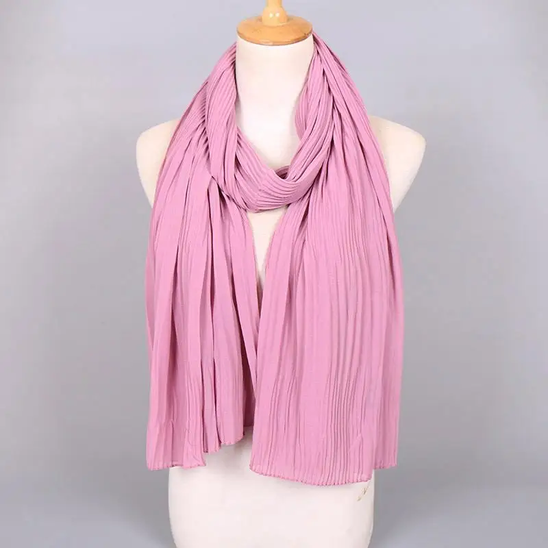 Новый Хиджаб для мусульманок длинный шарф шаль обертывание морщинка складки
