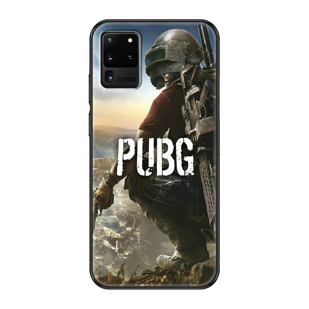 

Shotting Game PUBG Phone case For Samsung Galaxy S 3 4 5 6 7 8 9 10 E Plus Lite Edge black art shell silicone waterproof