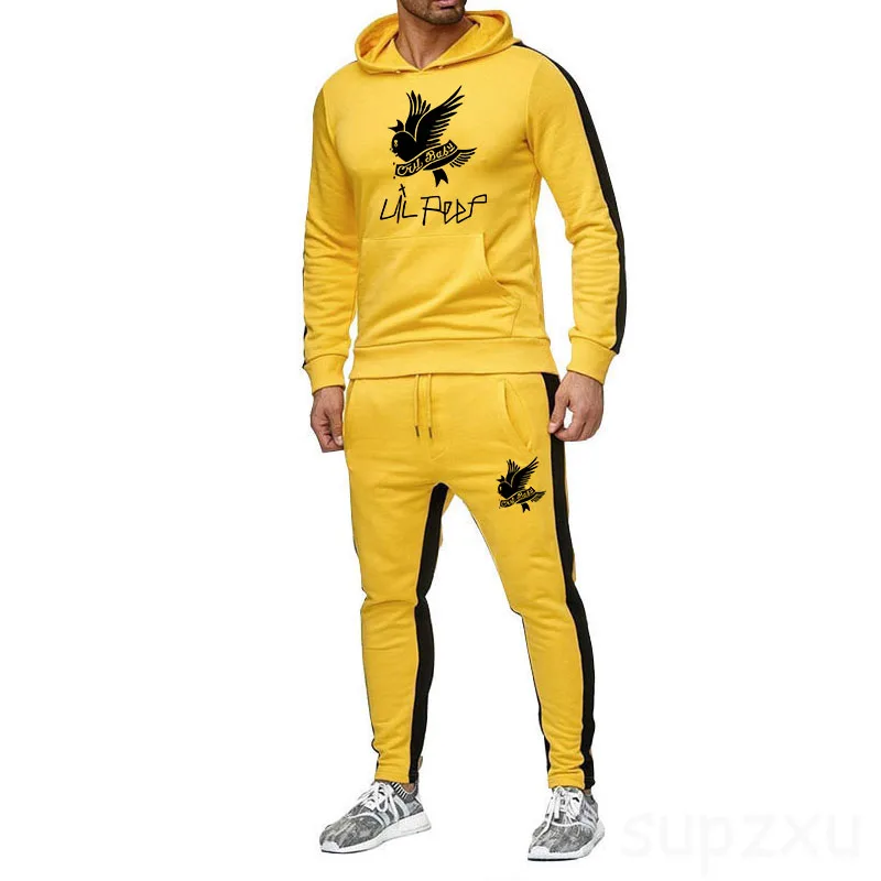 

Lil Peep Hoodie Sweatshirt Sets Men/Women Winter Warm Fleece Hoodies Sweatshirts+Sweatpants Suits Hip Hop Pullover Hooded bluzy