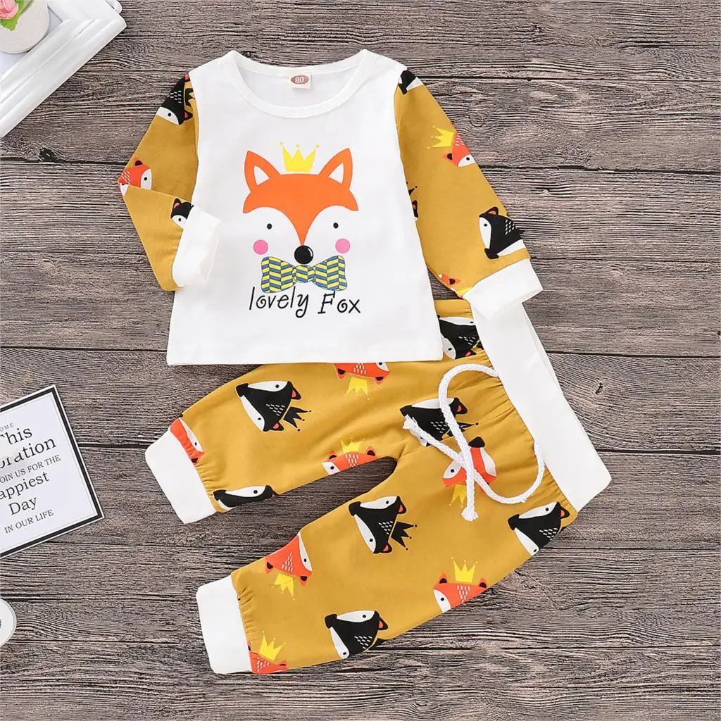 Модный стильный комплект одежды для новорожденных мальчиков и девочек топ с