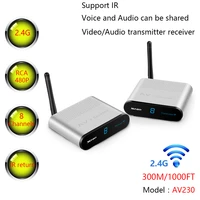 measy av230 2 4ghz 8 channels wireless audio video extender av rca transmitter receiver support ir control up to 300m1000ft