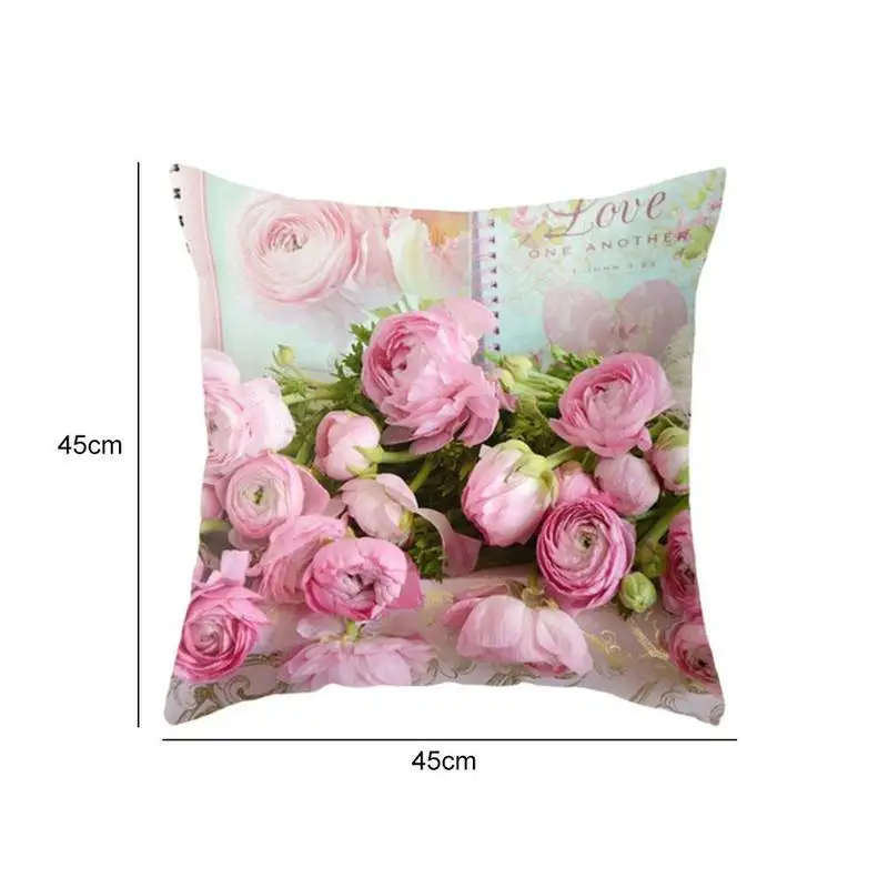 

Rose Art Flower Home Fashion Pillow Super Soft Short Pillowcases Car Skin Home Plush 45*45cm Style Wedding Peach Fashion L3R3