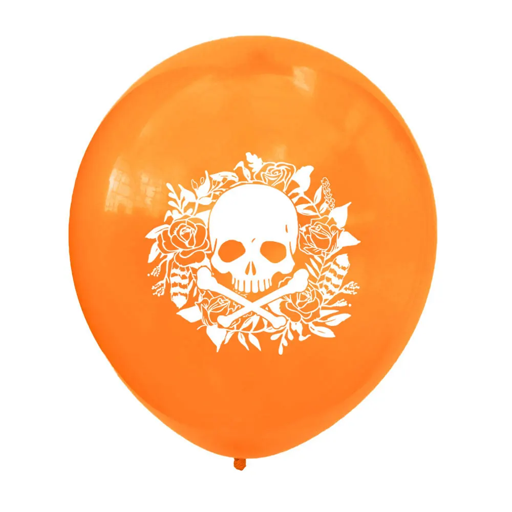 

12inch Mexican Day Of The Dead Skull Ballon Halloween Latex Balloons Costume Decorations Anniversaire Wedding Party Supplies