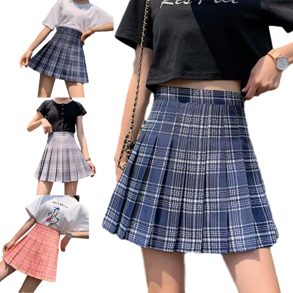 

Милая женская юбка в складку с завышенной талией в Корейском стиле